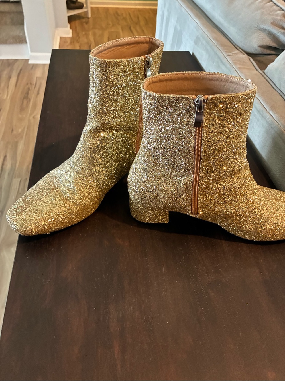SHEIN Gold Glitter Ankle Booties - Picture 5 of 7